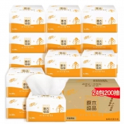 清风 抽纸 原木纯品 2层200抽软抽*24包*3