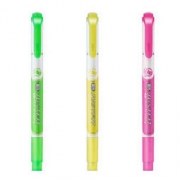 斑马牌（ZEBRA）三色套3.5mm 双头荧光笔 软头记号笔 标记笔 WKT17-3C *5件