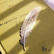 宣研 创意纪念品 古典中国风金属书签 羽毛