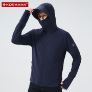 KORAMAN 户外冰丝防晒衣超薄透气遮脸带帽upf50+防晒服RK-YF0S17009 券后69元包邮