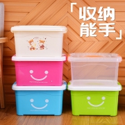 带盖加手提，巧能 食品级透明加厚塑料收纳箱