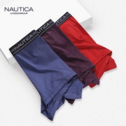 Nautica Underwear 诺帝卡 男士莫代尔冰丝平角内裤3条装 多色