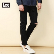 Lee男装 春夏新款低腰破洞小直脚弹力修身牛仔裤L117092QD7GC