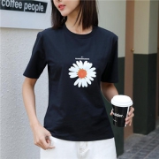 大码黑白色纯棉短袖t恤女夏2020年新款宽松韩版网红ins超火潮洋气