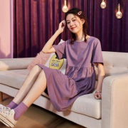 百亿补贴：唐狮 625220104415 女士短袖a字连衣裙