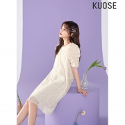 28日0点：阔色 KSB2003027 国风绣花连衣裙