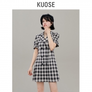 阔色 KSB2003009C 女士格纹西装连衣裙
