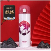 哈尔斯故宫文创联名款瑞兽系列轻量弹跳保温杯（仙鹤、吉鹿、麒麟、蝙蝠） *2件