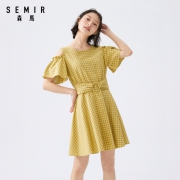 Semir 森马 13-331136 女士亚麻荷叶边连衣裙