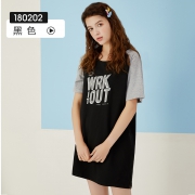 商场同款，60S精梳棉，23款：大嘴猴 女士 夏季全棉短袖睡裙 家居服