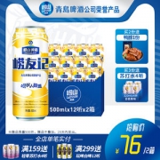 青岛 10度崂山啤酒  500ml*12听*2箱