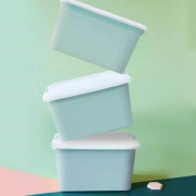 PLUS会员：佳佰 加厚家用收纳箱 蓝色 55L 三个装 + 可洁可净 牙刷 4支装 *2