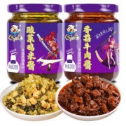 PLUS会员：饭扫光 香菇牛肉酱+酸菜鸡米酱 200g*2瓶 *5件