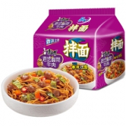 康师傅 老坛酸菜牛肉干拌面 五连包 *3件