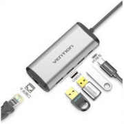 VENTION威迅 五合一Type-C扩展坞（PD快充、千兆网口、USB3.0*3）