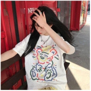 白菜价：玖绪 印花纯棉宽松短袖T恤