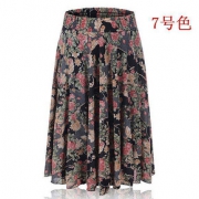 2020夏季妈妈装半身裙女中老年妇女跳舞裙夏装松紧腰碎花短裙