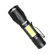 倍量 强光手电筒 LED远射 USB充电 小型迷你便携 COB侧灯款