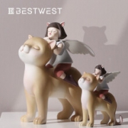 BEST WEST猫咪摆件 精灵的悄悄话-大号猫咪女孩