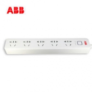 ABB 排插五位五孔带总控带灯排插
