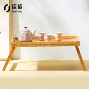 PLUS会员：佳佰 竹制折叠托盘 创意折叠电脑桌