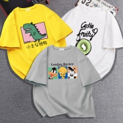 牧偶 儿童 100%精梳纯棉 时尚卡通T恤 3件