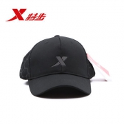 特步 男女运动帽 黑色简约 棒球帽