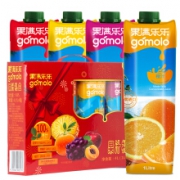 PLUS会员：果满乐乐（gomolo）塞浦路斯进口 100%纯果汁饮料 1L 4瓶 *5件