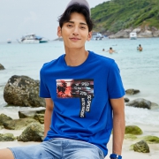 与狼共舞 2020夏款 男士赛车印花短袖T恤