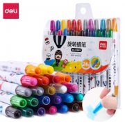凑单品： deli 得力 6966 学生旋转绘画油画棒 24色