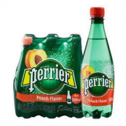 Perrier 巴黎水 气泡矿泉水 桃子味含气天然矿泉水 500ml*6瓶 （塑料瓶）整箱 *5件