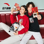 安踏吾皇万睡联名关晓彤同款卫衣女2020秋连帽红色卫衣162018789