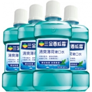 京东PLUS会员： 三金 西瓜霜薄荷味漱口水 500ml*4瓶 *2件