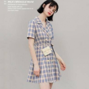 阔色 KSB2004054 女士小紫薯西装领连衣裙