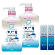 Lion 狮王 Clinica 齿力佳 酵素洁净防护漱口水900mlx2瓶+迷你酵素牙膏30gx2支