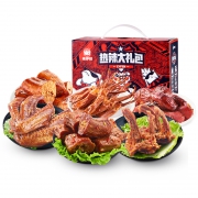 来伊份 鸭肉礼盒 鸭脖鸭翅鸭锁骨鸭舌456g/袋*2件