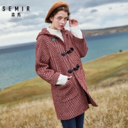 Semir 森马 19-078100322 女士牛角扣毛呢大衣