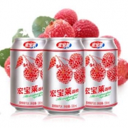 宏宝莱 荔枝味汽水 330ml*6罐