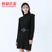 韩都衣舍2020秋季新款女装时尚通勤打底毛衫连衣裙女PV9769勝