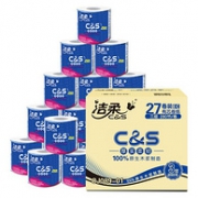 20点开始：C&S 洁柔 倍柔卷纸 3层x280节x27卷x3件