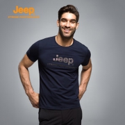 Jeep 95%弹力棉 男女休闲T恤 胸前Logo