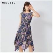 minette 30219147013 女士印花雪纺连衣裙