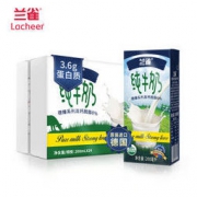 京东PLUS会员： Laciate 兰雀 脱脂纯牛奶 早餐奶 200ml*24盒 *4件