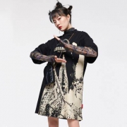 百亿补贴：美特斯邦威 243342 女士国潮相拼印花连衣裙
