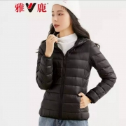 雅鹿 女 短款轻薄 白鸭绒 羽绒服