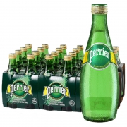 巴黎水（Perrier）天然气泡矿泉水（原味）玻璃瓶装 330ml*24瓶/箱