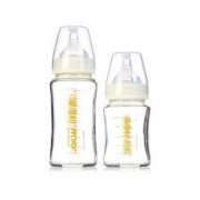 爱得利(IVORY) 奶瓶 宽口径 婴儿奶瓶 玻璃奶瓶套装150ml+260ml A111 *3件