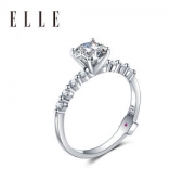 情人节好礼 法国 Elle 1克拉莫桑石戒指 比钻石更闪耀