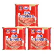 上海梅林 午餐肉罐头 340g*3罐*5件+中盐  精制海盐  320g*3件