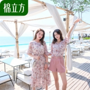 Mefound 棉立方 19BE1097 女士桔梗雪纺连衣裙